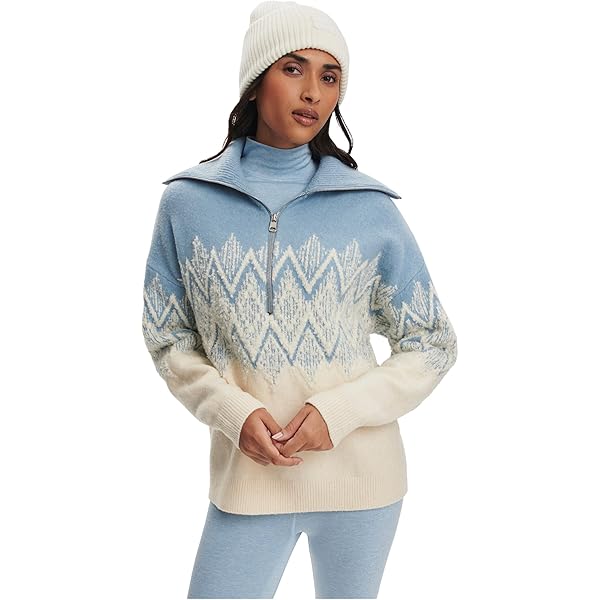 Varley, Women's, Betty Jacquard 1/2 Zip, Light Taupe, XX-Small at